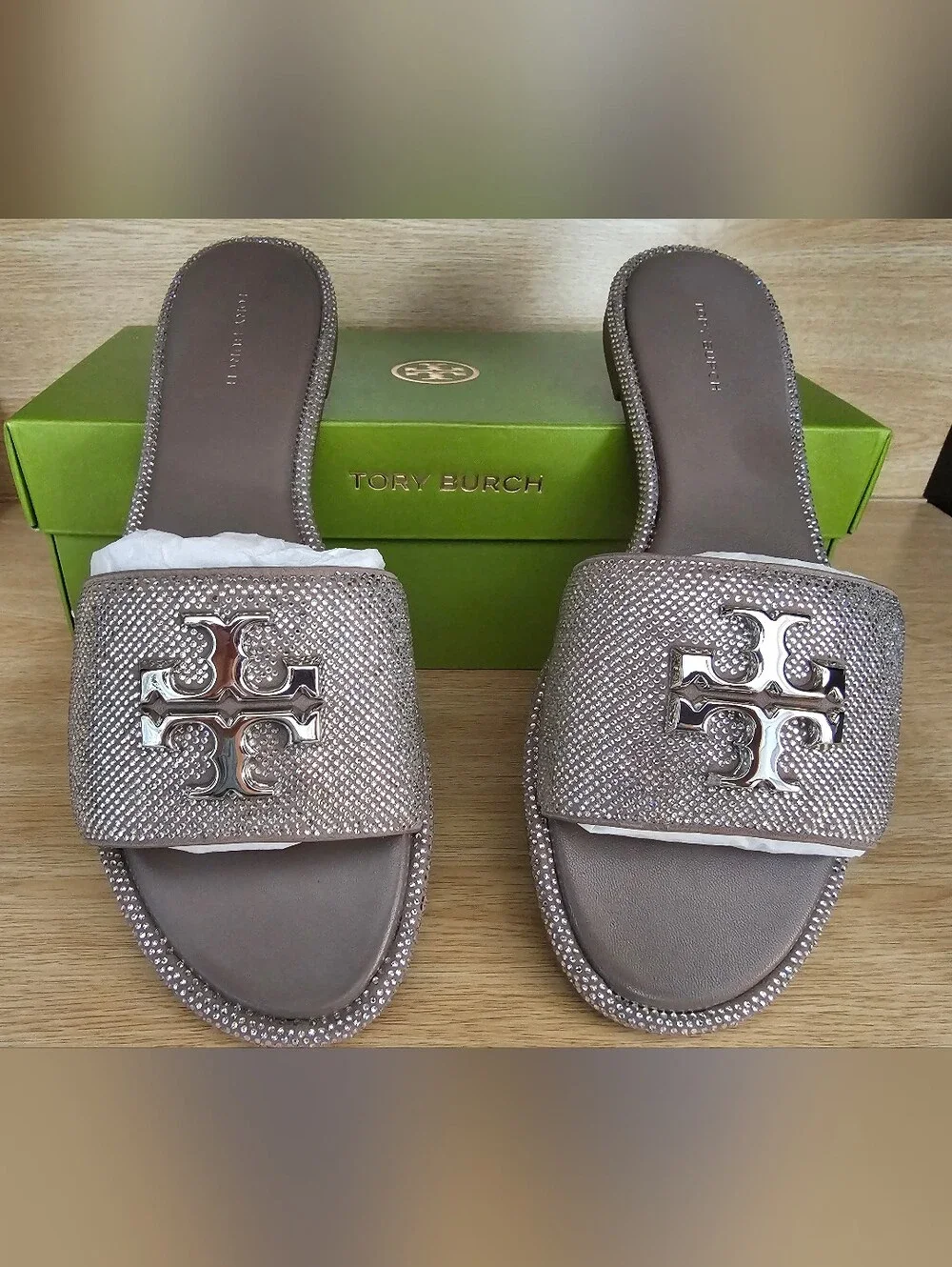 Tory Burch Everly Slide Dark Clay. Size 9